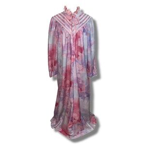 Vintage Floral Lace Trim Robe